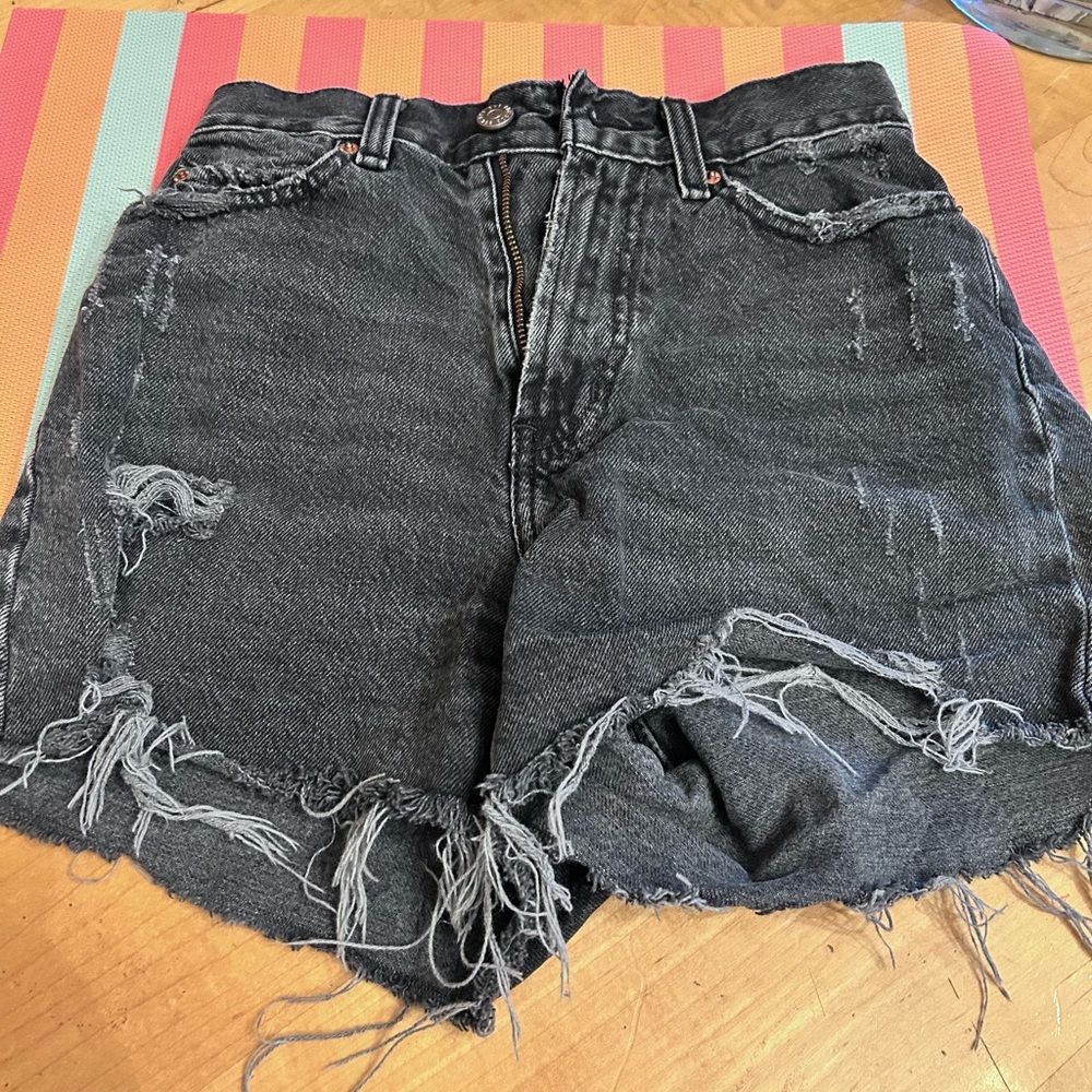 Urban outfitters Frayed Hem Black Jean Shorts